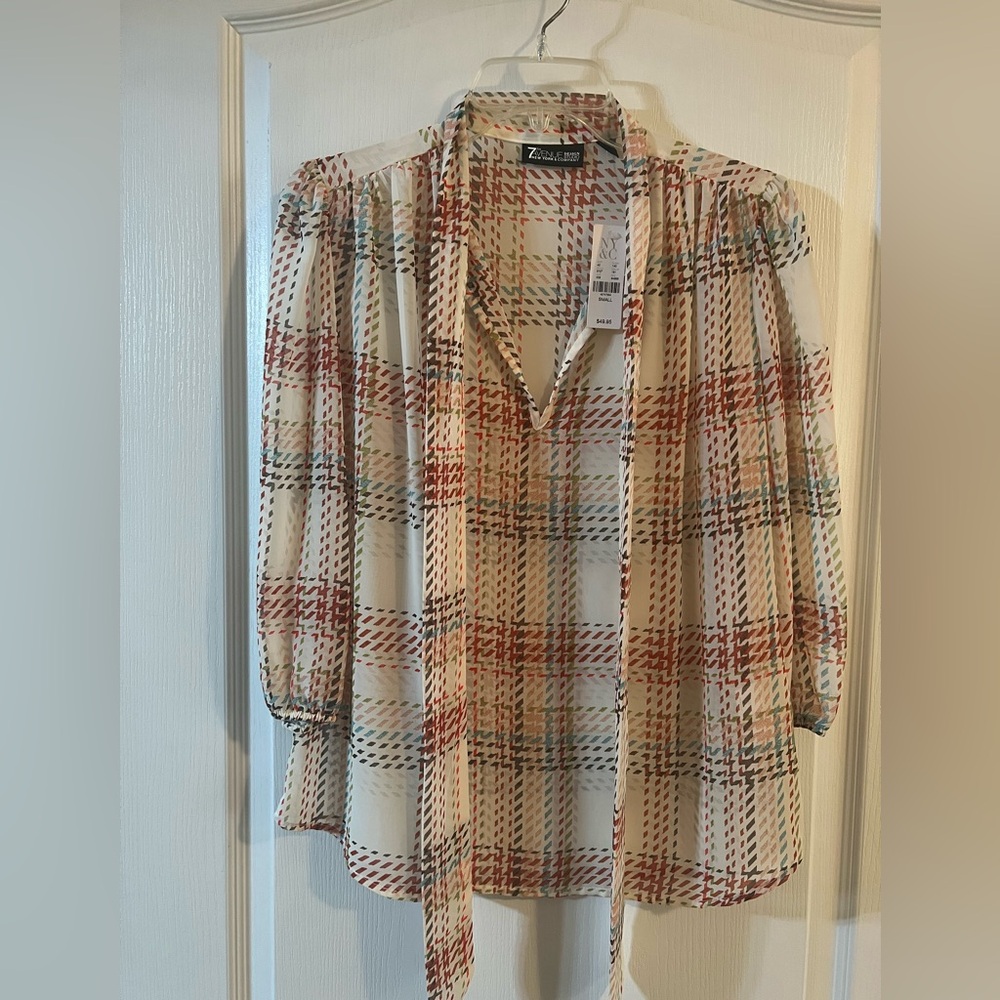 New York & Company Women's Multicolor 3/4 Sleeve Blouse New